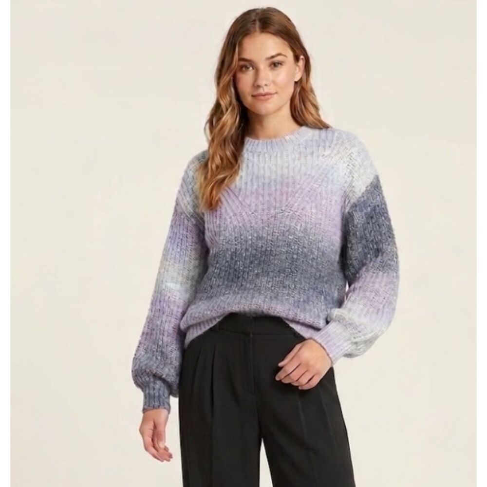 New A New Day Ombre Knitted Long Sleeve Crew Neck Sweater Women's Size XS